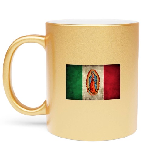 Our Lady Virgen De Guadalupe Mecan Flag Metallic Mugs