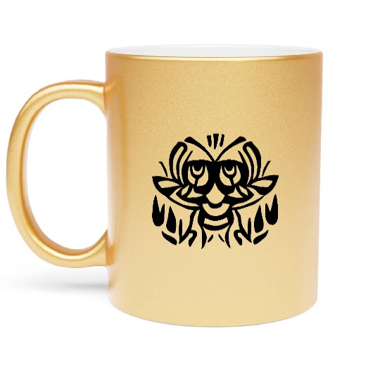 tribal insect bee vector Metallic Mugs