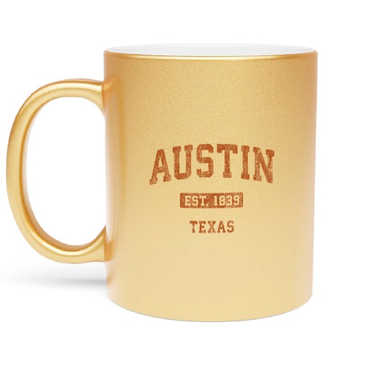 Austin Texas Tx Athletic Sports Metallic Mugs
