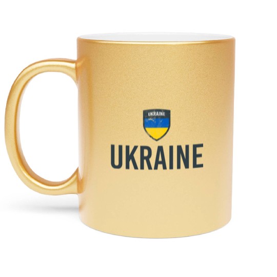 Ukraine Flag Ukrainian Flag Ukraine Metallic Mugs