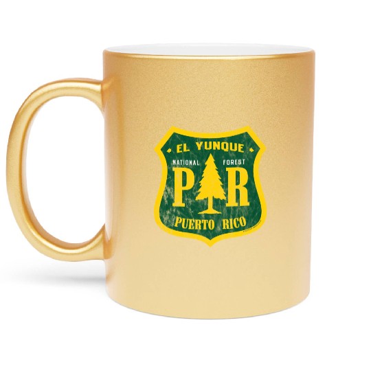 El Yunque National Forest Puerto Rico Shield Look Metallic Mugs
