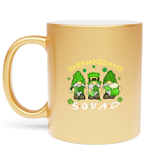 St Patrick'S Day Shenanigans Squad Three Gnomes Metallic Mugs
