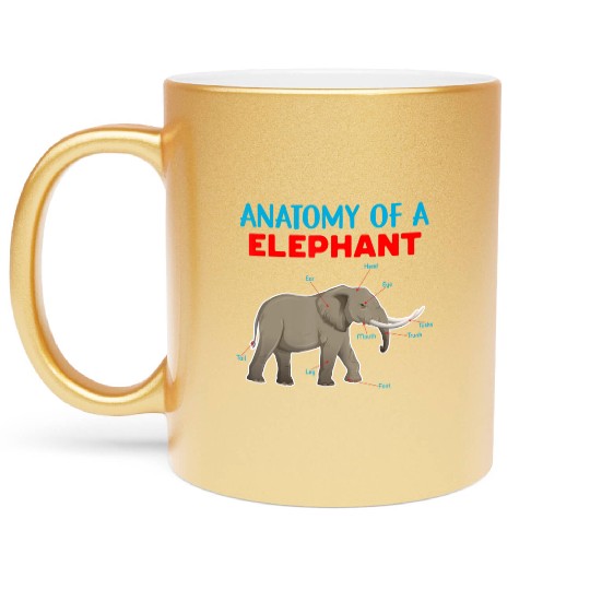 Anatomy Of A Elephant Educational Elephant Love Metallic Mugs