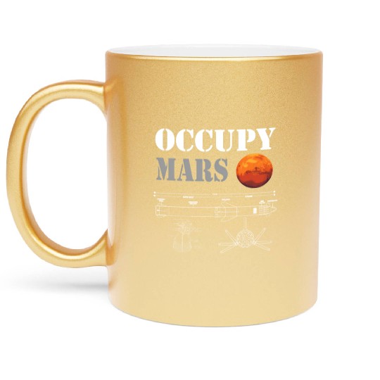 Occupy Mars Starship Rocket Metallic Mugs