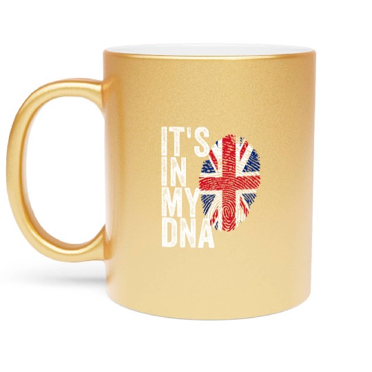 It'S In My Dna Uk Union Jack England Flag Eu Metallic Mugs
