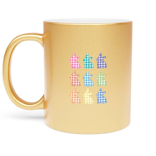Easters For Plaid Easter Bunny Gingham Metallic Mugs