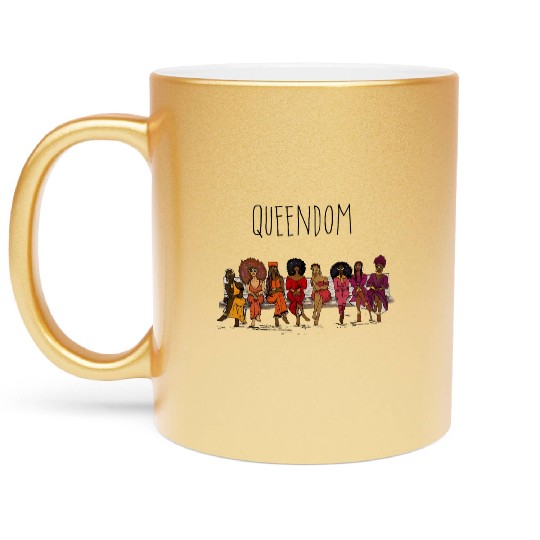 Queendom African American For Educated Strong Metallic Mugs