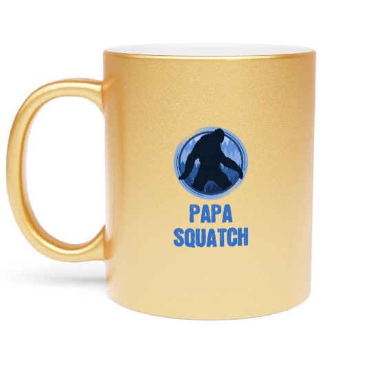Sasquatch Walking Papa Squatch Metallic Mugs