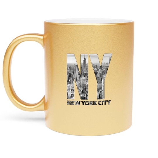 New York City yline Nyc Manhattan Metallic Mugs