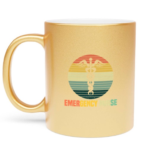 Emergency Room Nurse Er Nursing Metallic Mugs