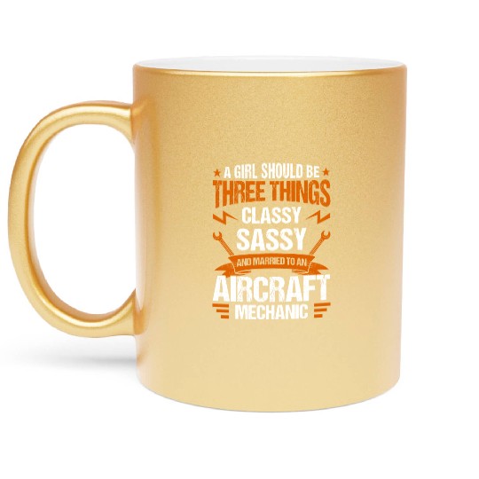 Aircraft Mechanic Aviation Airplane Mechanic Metallic Mugs