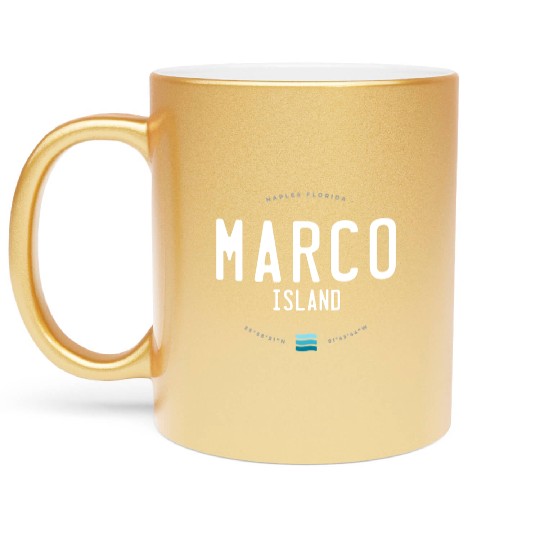 Marco Island Naples Florida Beach Waves Metallic Mugs