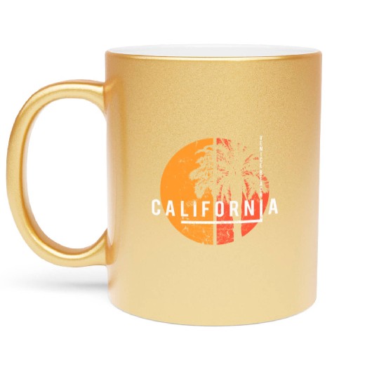 Venice Beach California Cool Palm Tree Native Metallic Mugs