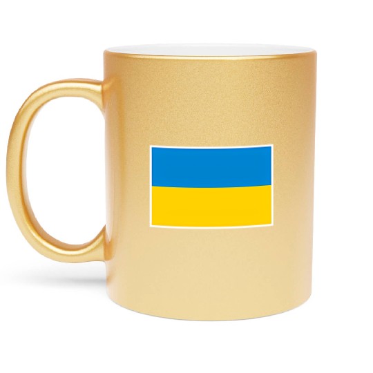 Ukraine Flag With Ukrainian National Colors Metallic Mugs