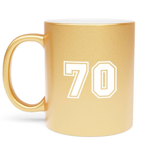 Team Jersey Number 70 Sports Metallic Mugs