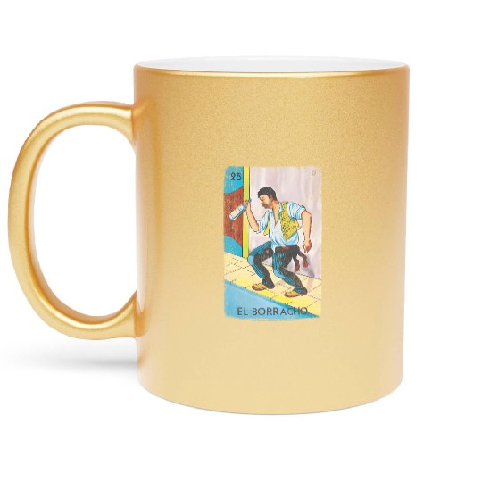 Loteria El Borracho Colorful Tarot Card Metallic Mugs