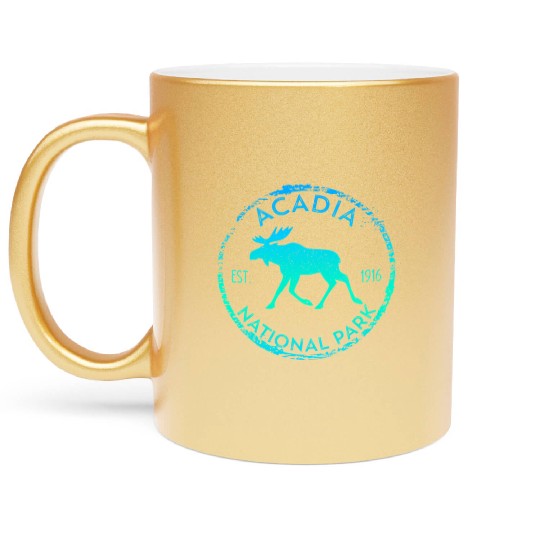 Acadia National Park Np Maine Moose Metallic Mugs