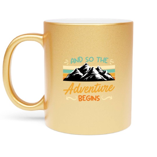 And so the Adventure begins Wanderlust Wanderer Metallic Mugs