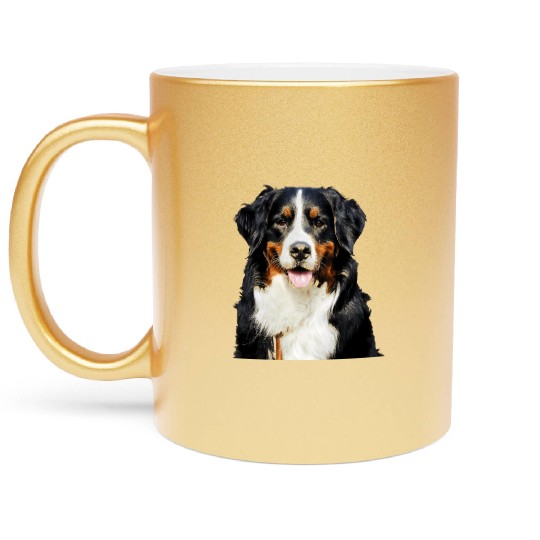 Portrait Of Bernese Mountain Dog Metallic Mugs