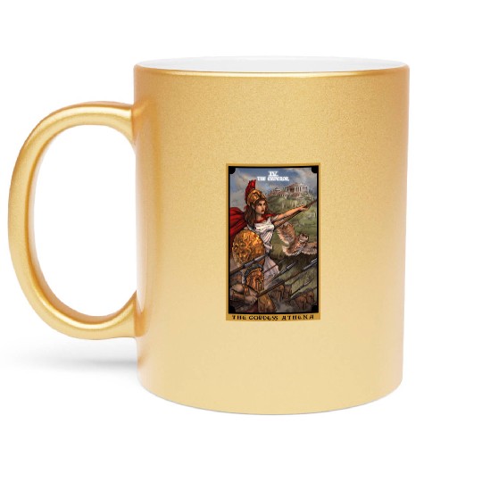 The Goddess Athena The Emperor Tarot Card Greek Metallic Mugs