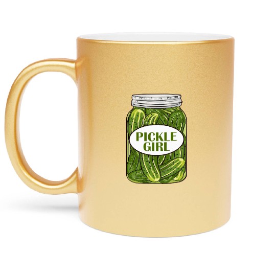 Pickle Girl Who Loves Pickles Metallic Mugs