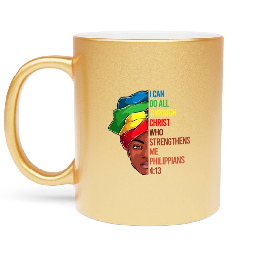African American Jesus Christian Black Metallic Mugs