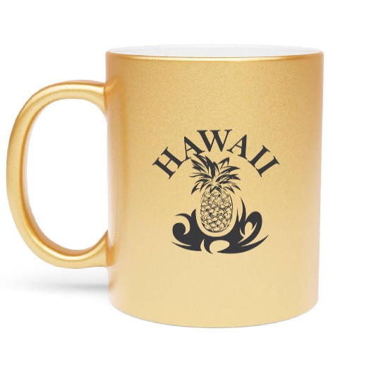 hawaii pineapple flower nature Symbol Logo food Metallic Mugs