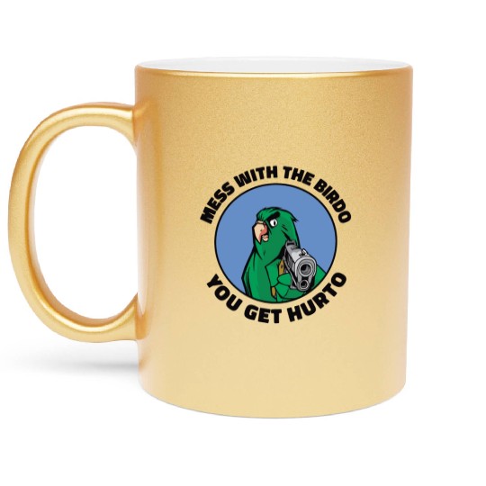 Bird Cartoon Birdwatching Bird Owner Metallic Mugs