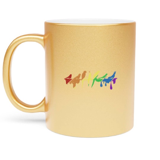 Bird Cockatiel Birds FLower Birding Birdwatching Metallic Mugs