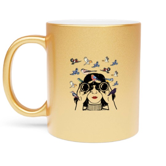 Bird Lover Birdwatching Bird Whisperer Metallic Mugs
