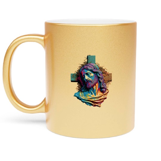Jesus Painting Metallic Mugs