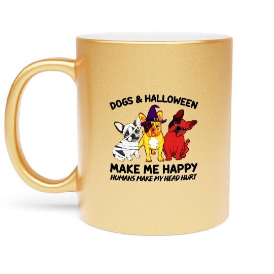 Frenchie Dog Halloween Dog Lover Metallic Mugs