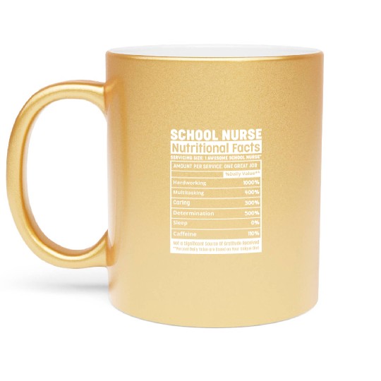 Nursing Team Back To School School Nurse Nutrition Metallic Mugs