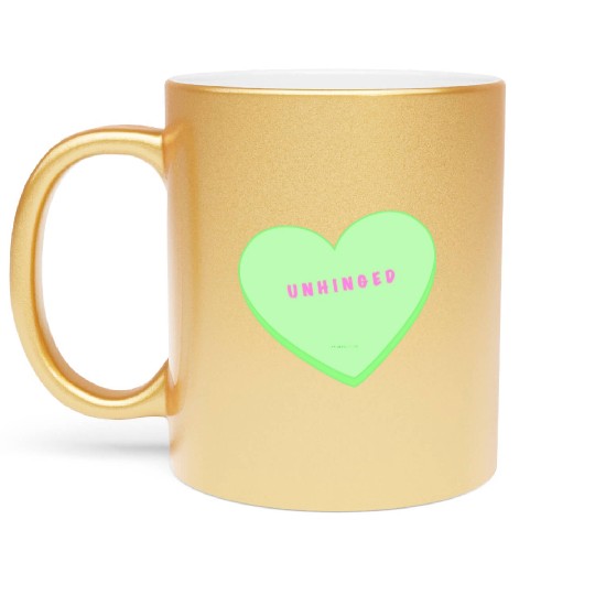 unhinged conversation heart Metallic Mugs