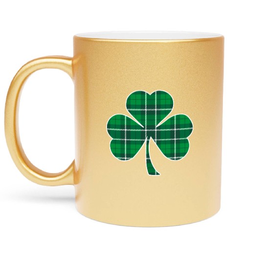 St Patric Day Irish Green Buffalo Plaid Shamrock Metallic Mugs