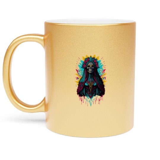 Santa Muerte de Guadalupe Metallic Mugs