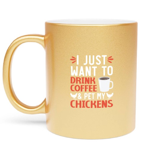 Chicken Farmer Chicken Whisperer Farm Animal Metallic Mugs