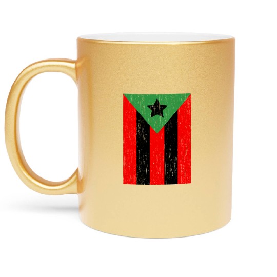 Afro Boricua Flag Puerto Rico Africa Roots Pride Metallic Mugs