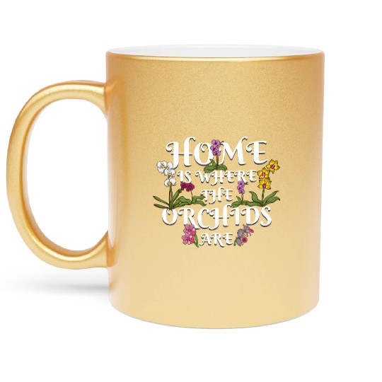 Orchid Flower Lover Women Florist Plants Lover Metallic Mugs