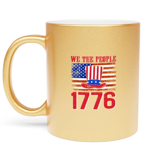 We the People 1776 Independence Day US Patriot Metallic Mugs