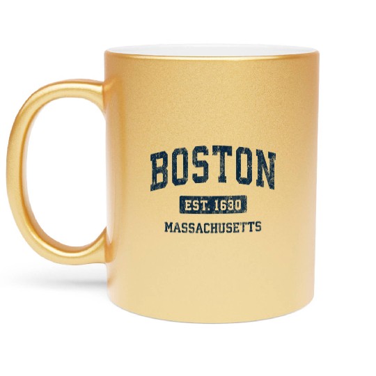 Boston Massachusetts Ma Vintage Athletic Metallic Mugs