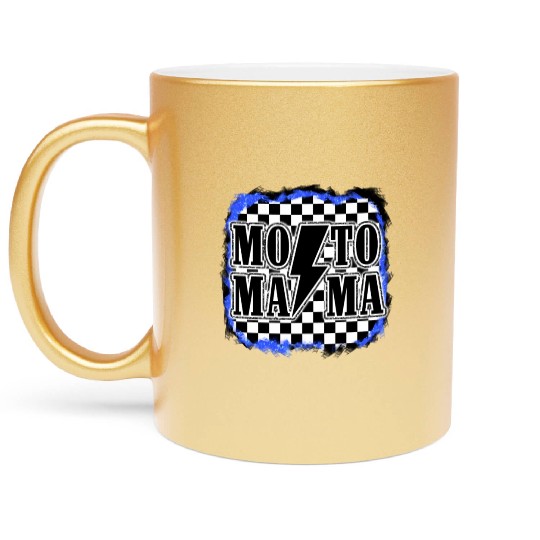 Moto Mama Motocross Racing Dirt Bike Mom Son Race Metallic Mugs