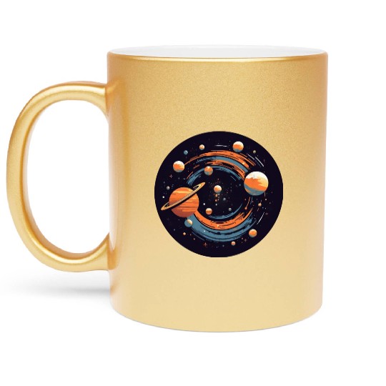 Universe Solar System Planets Metallic Mugs