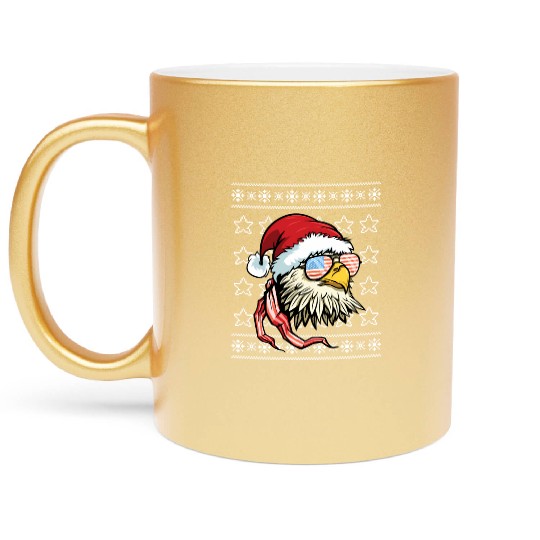 Ugly Usa Flag Bald Eagle Metallic Mugs
