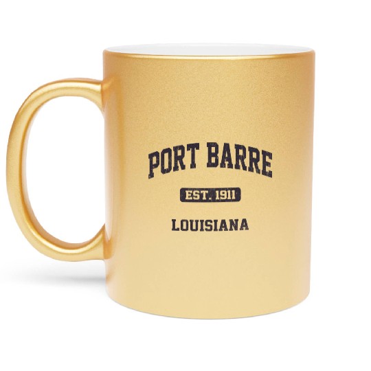 Port Barre Louisiana La State Athletic Style Metallic Mugs