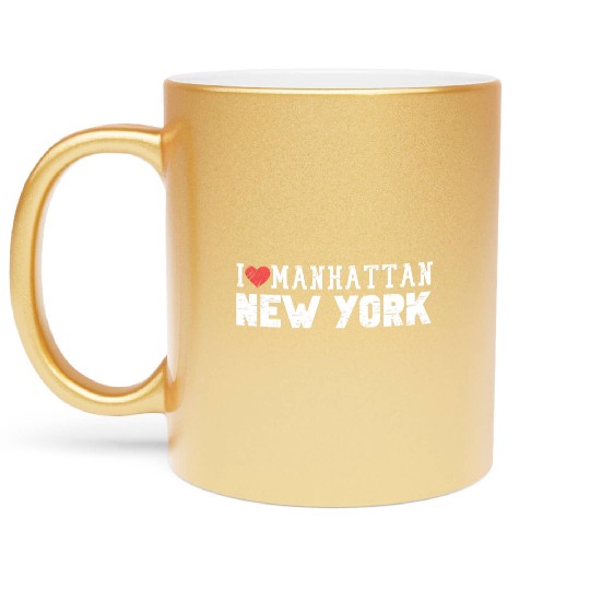Manhattan New York Love I Heart Manhattan Ny Metallic Mugs