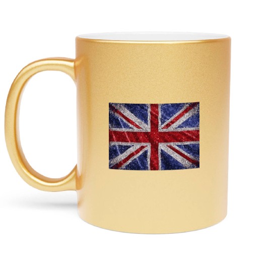 Union Jack Retro British Flag Great Britain UK Metallic Mugs