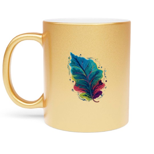 Colorful Leaf Autumn Fall Leaves Foliage Plant Metallic Mugs