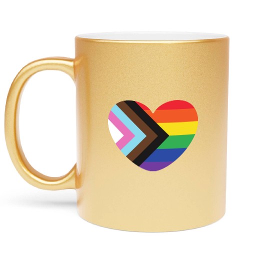 Pride Rainbow Heart Metallic Mugs