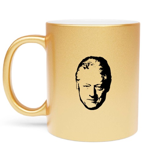 Bill Clinton Black On White Pop Art Metallic Mugs